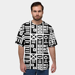 Футболка оверсайз мужская Геометрические фигуры паттерн, цвет: 3D-принт — фото 2