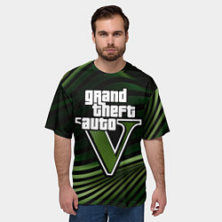 Футболка оверсайз мужская Grand Theft Auto V - logo, цвет: 3D-принт — фото 2
