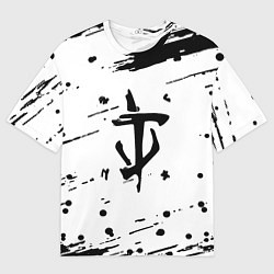 Мужская футболка оверсайз Doom краски текстура