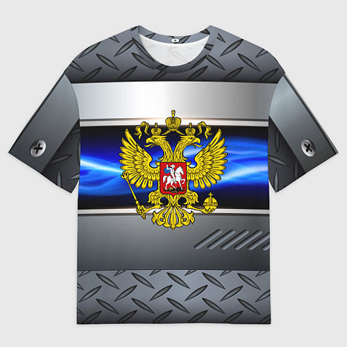 Мужская футболка оверсайз Нано Россия герб / 3D-принт – фото 1