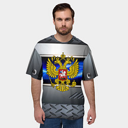 Футболка оверсайз мужская Нано Россия герб, цвет: 3D-принт — фото 2