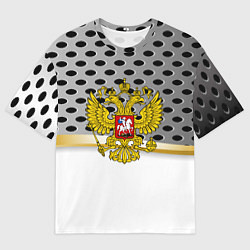 Мужская футболка оверсайз Россия броня герб