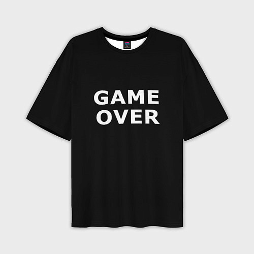 Мужская футболка оверсайз Game over white logo / 3D-принт – фото 1