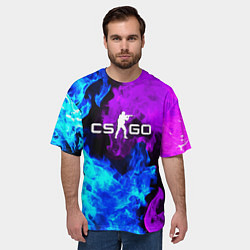 Футболка оверсайз мужская CSGO neon flame, цвет: 3D-принт — фото 2