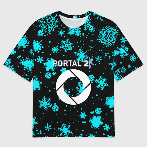 Мужская футболка оверсайз Portal winter / 3D-принт – фото 1