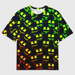 Футболка оверсайз мужская Marshmello кислотный, цвет: 3D-принт