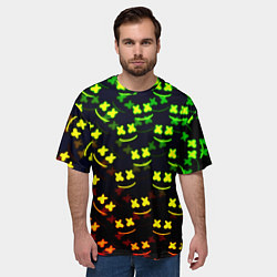 Футболка оверсайз мужская Marshmello кислотный, цвет: 3D-принт — фото 2