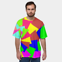 Футболка оверсайз мужская Разноцветная мозаика, цвет: 3D-принт — фото 2