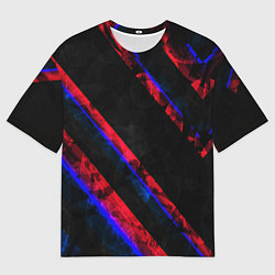 Футболка оверсайз мужская Неоновые штрихи геометрия, цвет: 3D-принт