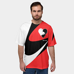 Футболка оверсайз мужская Meet my heart, цвет: 3D-принт — фото 2