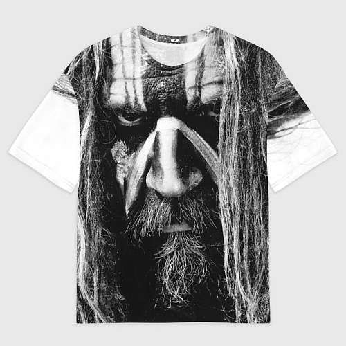Мужская футболка оверсайз Rob zombie - face / 3D-принт – фото 1