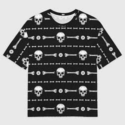Футболка оверсайз мужская Черепа с костями, цвет: 3D-принт