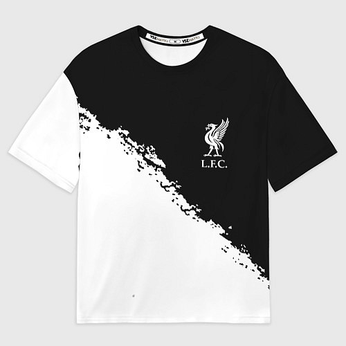 Мужская футболка оверсайз Liverpool fc белые краски / 3D-принт – фото 1