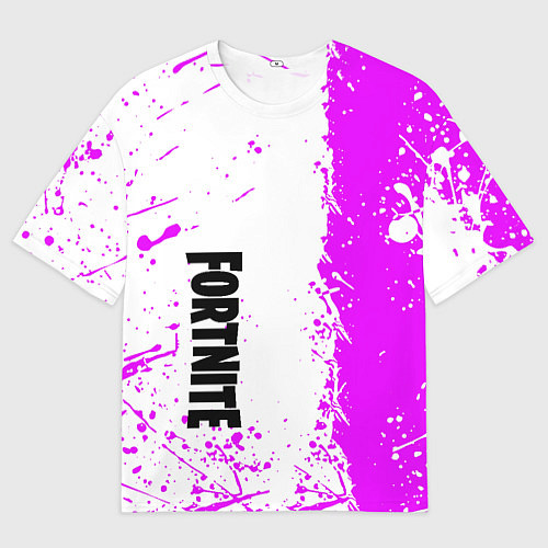 Мужская футболка оверсайз Fortnite pink color / 3D-принт – фото 1