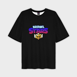 Мужская футболка оверсайз Brawl stars neon logo