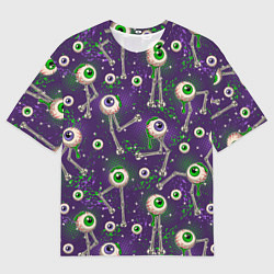 Мужская футболка оверсайз Глаза на костях паттерн