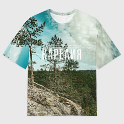 Мужская футболка оверсайз Природа Карелии