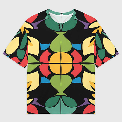 Мужская футболка оверсайз Калейдоскоп на темном фоне / 3D-принт – фото 1