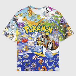 Мужская футболка оверсайз Карманные монстры покемены