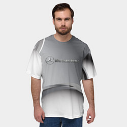 Футболка оверсайз мужская Mercedes benz grey, цвет: 3D-принт — фото 2