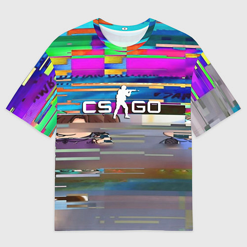 Мужская футболка оверсайз CSGO текстура скин / 3D-принт – фото 1