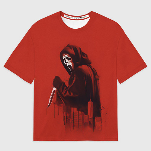 Мужская футболка оверсайз Призрачное лицо с ножом / 3D-принт – фото 1