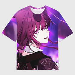 Мужская футболка оверсайз Honkai Star Rail Kafka violet light