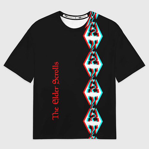 Мужская футболка оверсайз The Elder Scrolls glitch logo / 3D-принт – фото 1