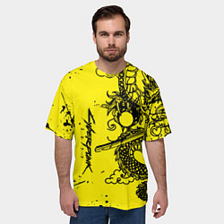 Футболка оверсайз мужская Syberpunk dragon tatoo, цвет: 3D-принт — фото 2