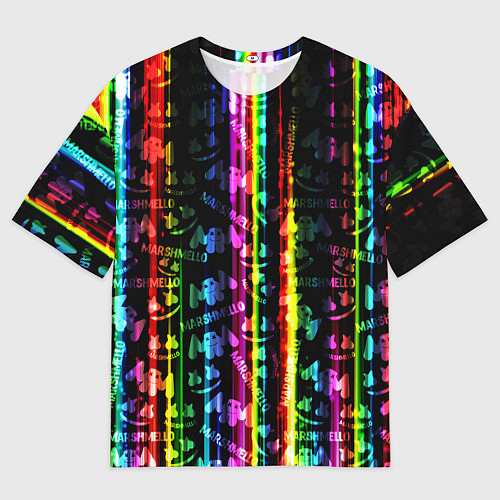 Мужская футболка оверсайз Marshmello градиент / 3D-принт – фото 1