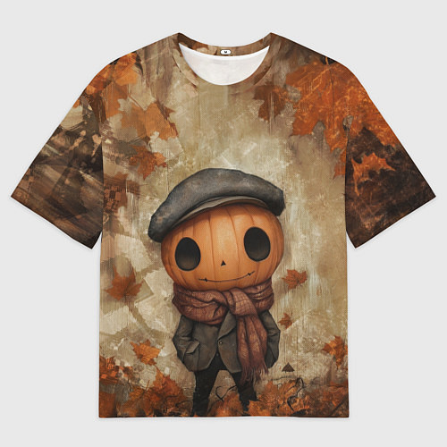 Мужская футболка оверсайз Юный тыквенный Джек / 3D-принт – фото 1