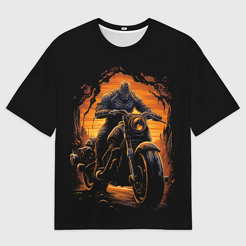 Мужская футболка оверсайз Призрачный гонщик байкер / 3D-принт – фото 1
