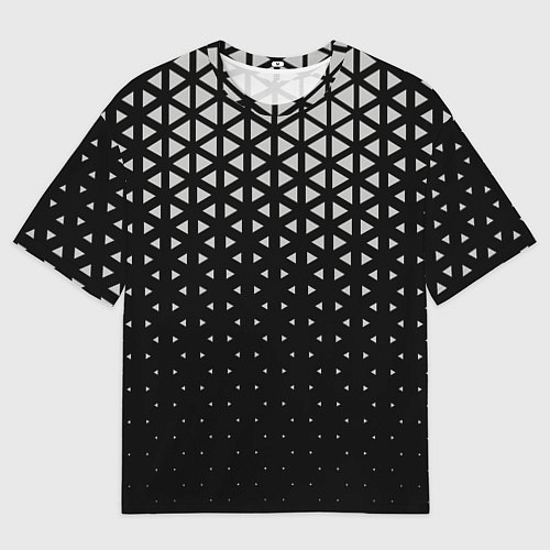 Мужская футболка оверсайз Геометрический градиент - чёрно-белый / 3D-принт – фото 1