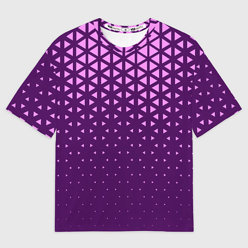 Мужская футболка оверсайз Геометрический градиент - фиолетово-розовый / 3D-принт – фото 1