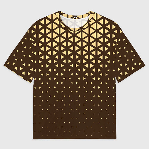 Мужская футболка оверсайз Геометрический градиент - шоколад-латте / 3D-принт – фото 1