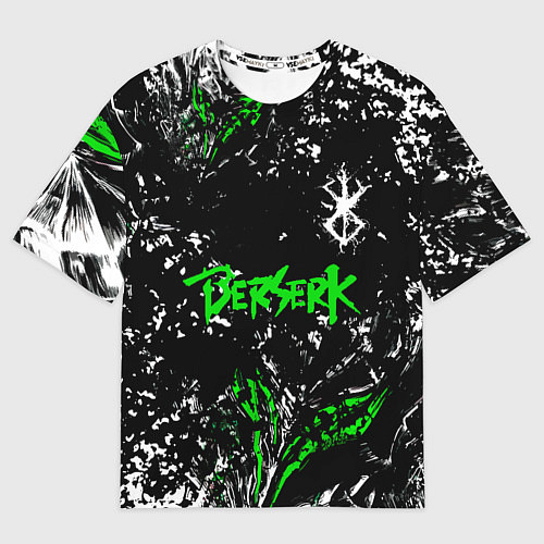 Мужская футболка оверсайз Berserk black mask - Берсерк чёрная / 3D-принт – фото 1