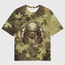 Мужская футболка оверсайз Хищник в шарфе