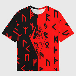 Мужская футболка оверсайз Скайрим руны