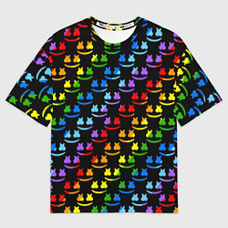 Мужская футболка оверсайз Marshmello pattern neon