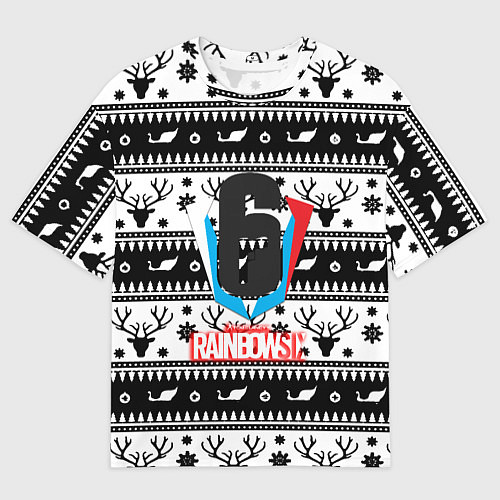 Мужская футболка оверсайз Rainbow six winter pattern / 3D-принт – фото 1