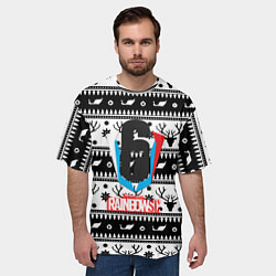 Футболка оверсайз мужская Rainbow six winter pattern, цвет: 3D-принт — фото 2