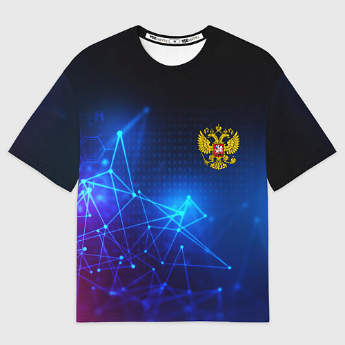 Мужская футболка оверсайз Герб РФ абстракция текстура / 3D-принт – фото 1