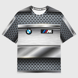 Футболка оверсайз мужская BMW metal texture, цвет: 3D-принт