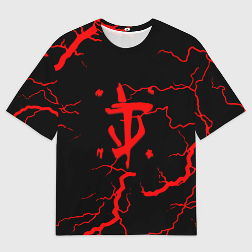 Мужская футболка оверсайз Doom молнии / 3D-принт – фото 1