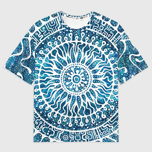 Мужская футболка оверсайз Зимний шаманский бубен / 3D-принт – фото 1