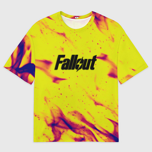 Мужская футболка оверсайз Fallout fire steel / 3D-принт – фото 1