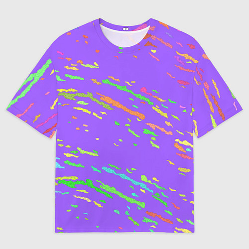 Мужская футболка оверсайз Яркие штрихи / 3D-принт – фото 1