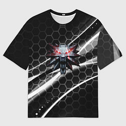 Мужская футболка оверсайз Ведьмак соты лого