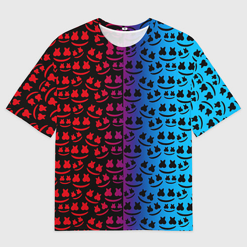 Мужская футболка оверсайз Marshmello gradient / 3D-принт – фото 1