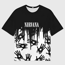 Мужская футболка оверсайз Nirvana rok hand